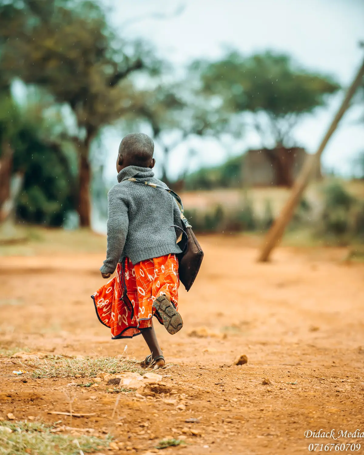 4yrs girls running to school in West Pokot