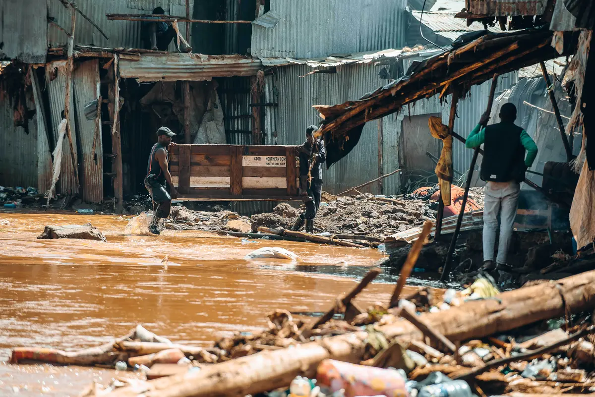 More than 2,500 families were displaced by floods in Mathare as residents